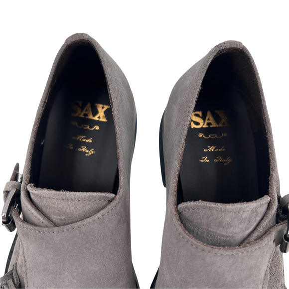 SAX Italy Loafers Leather Suede Grey Crocodile Women's Sz 35 / 5 NIB $300 - Picture 5 of 13